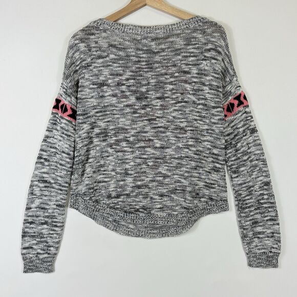 Vintage Wet Seal Womens Medium Y2K Aztec Diamond Glitter Pullover Crop Sweater - Picture 5 of 6